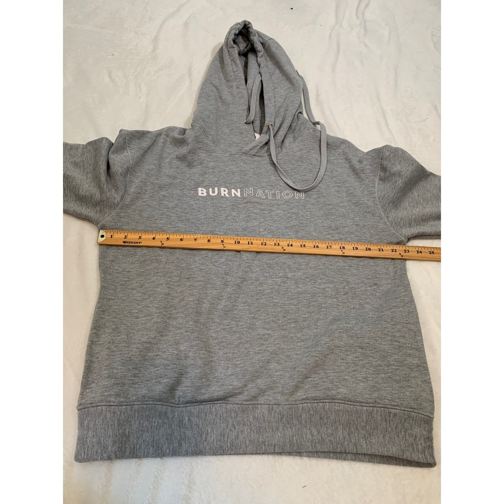 Burn Bootcamp Burn Nation Graphic Hoodie Sweatshirt Med Gray Long Sleeve Fleece - Picture 8 of 9